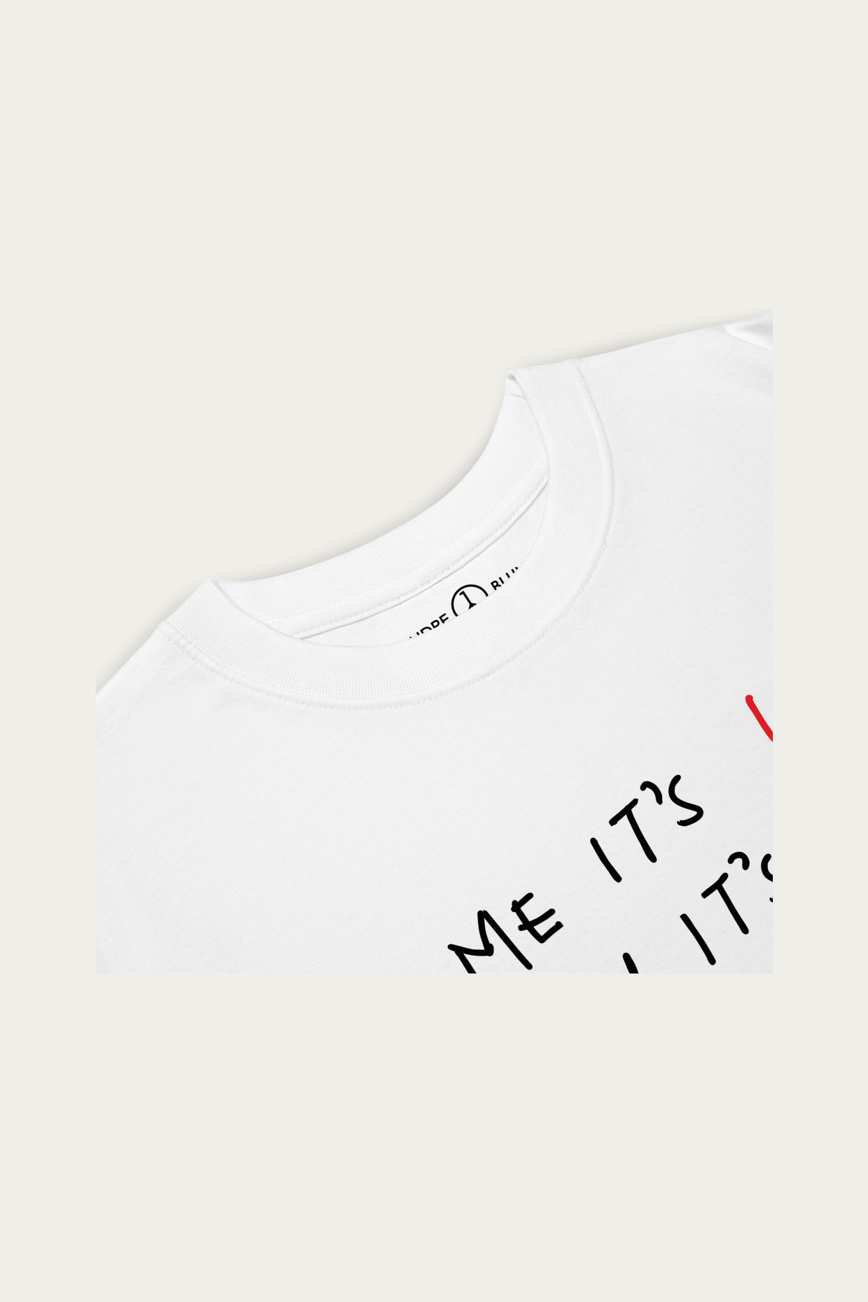 BLVNT x LIFE Tee, White by Andre Blunt, detail, on a Cloud White ground