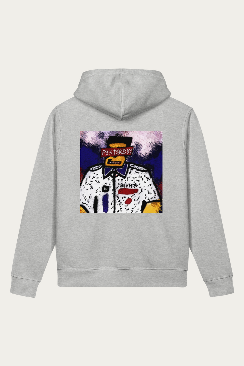 A BLVNT Flick Side Pocket Hoodie, Heather Grey, back