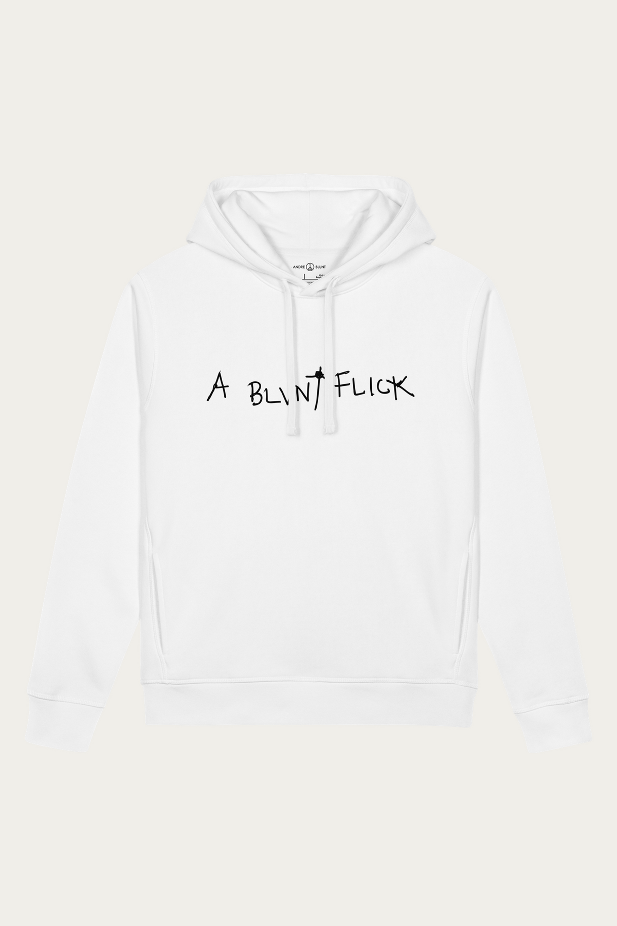 A BLVNT Flick Side Pocket Hoodie, White, front