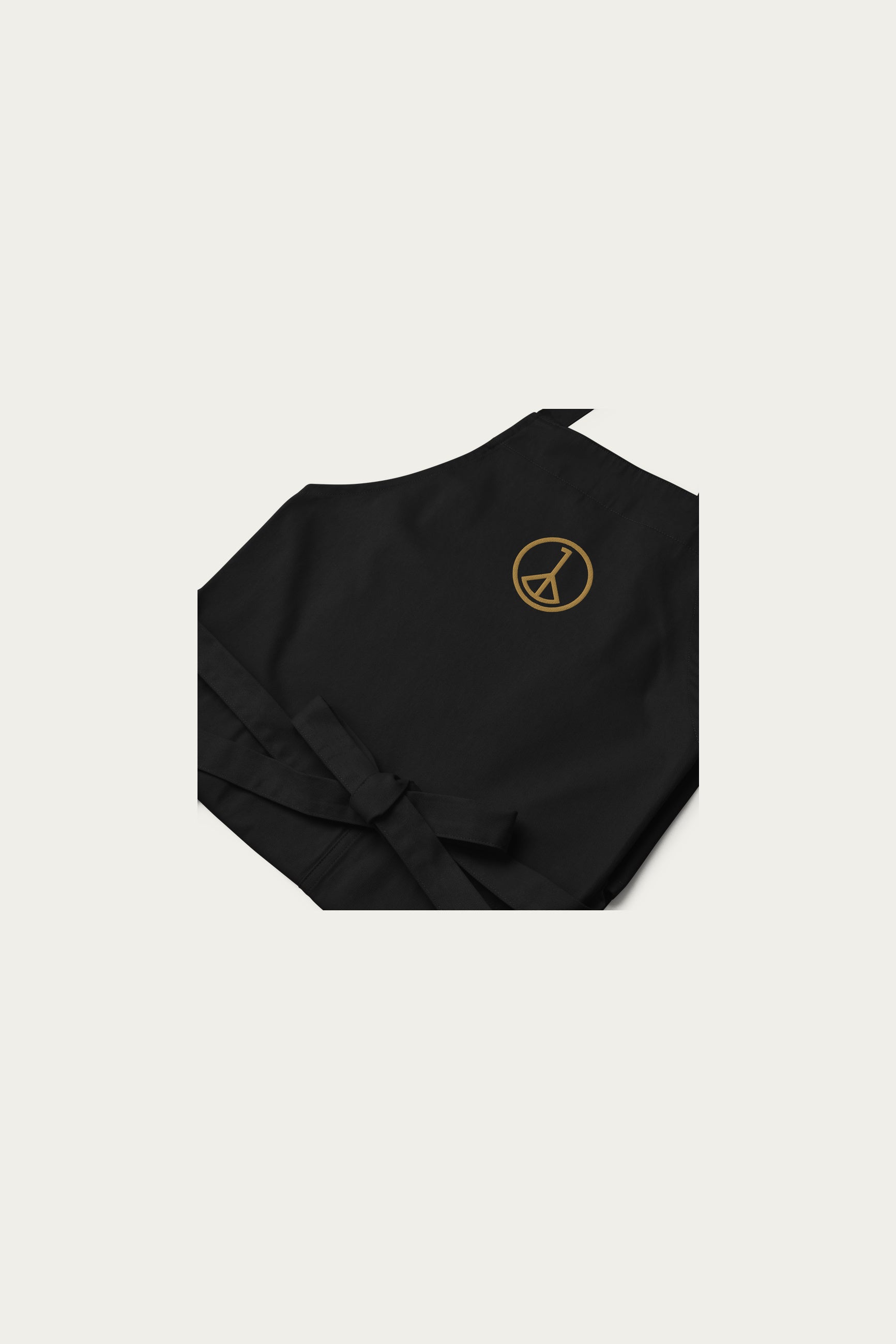 Andre Blunt cotton apron in black, detail