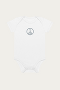 Baby Bodysuit, White by Andre Blunt, front, on a Cloud White ground