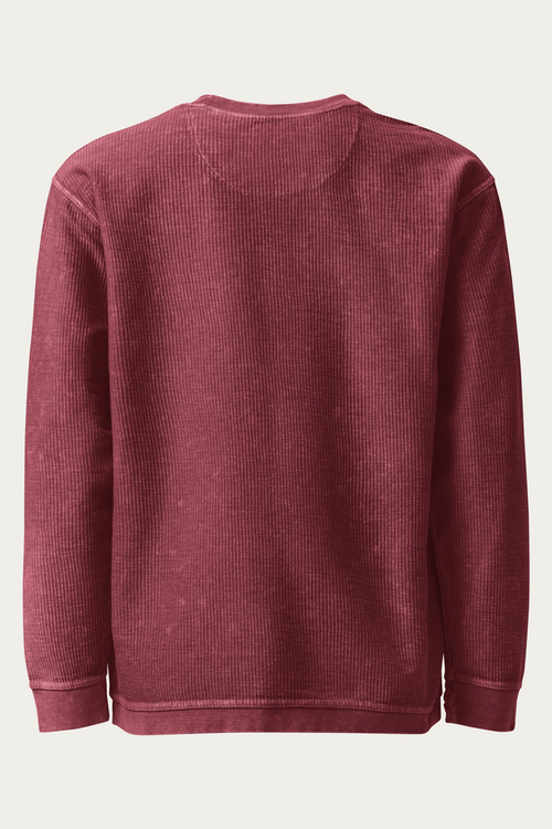 BLVNT Cord Sweatshirt, Maroon, back