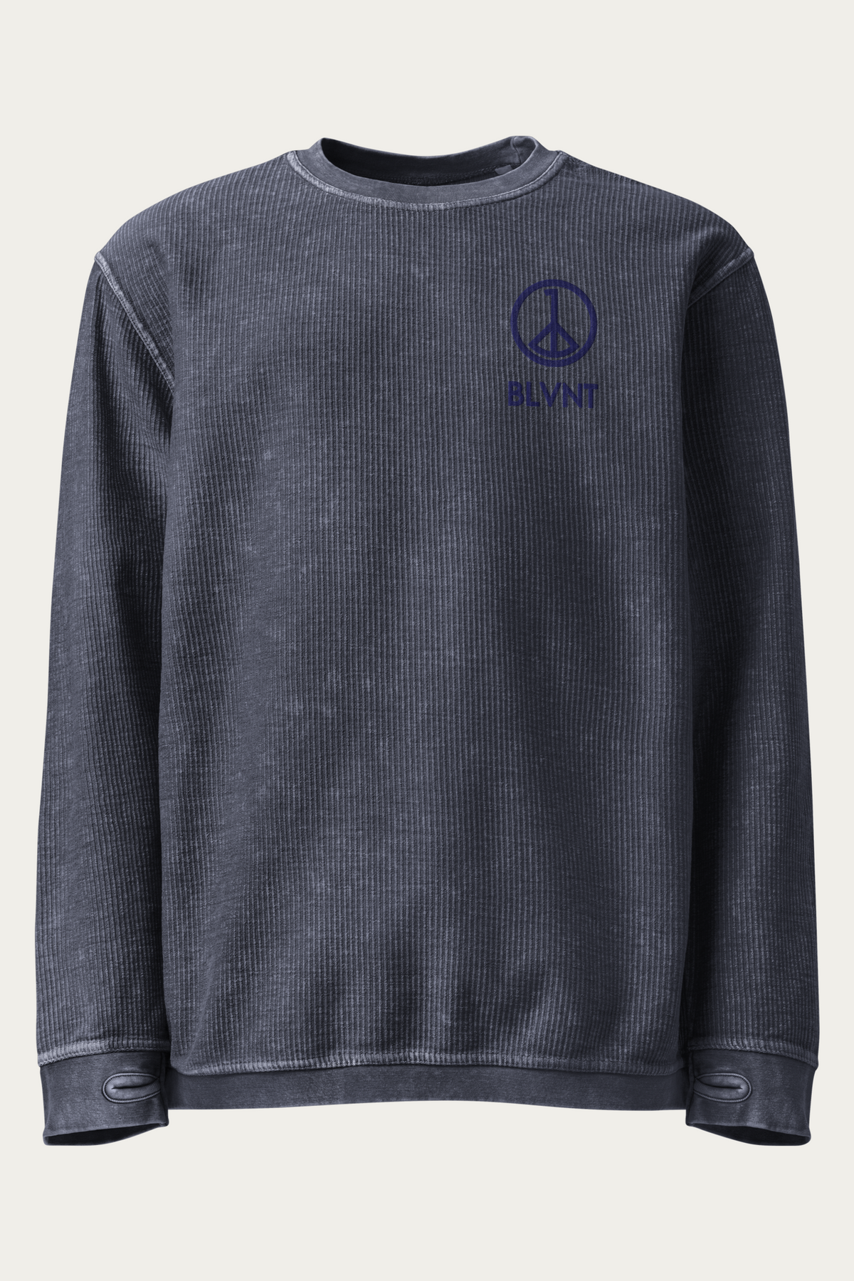 BLVNT Cord Sweatshirt, Navy, front