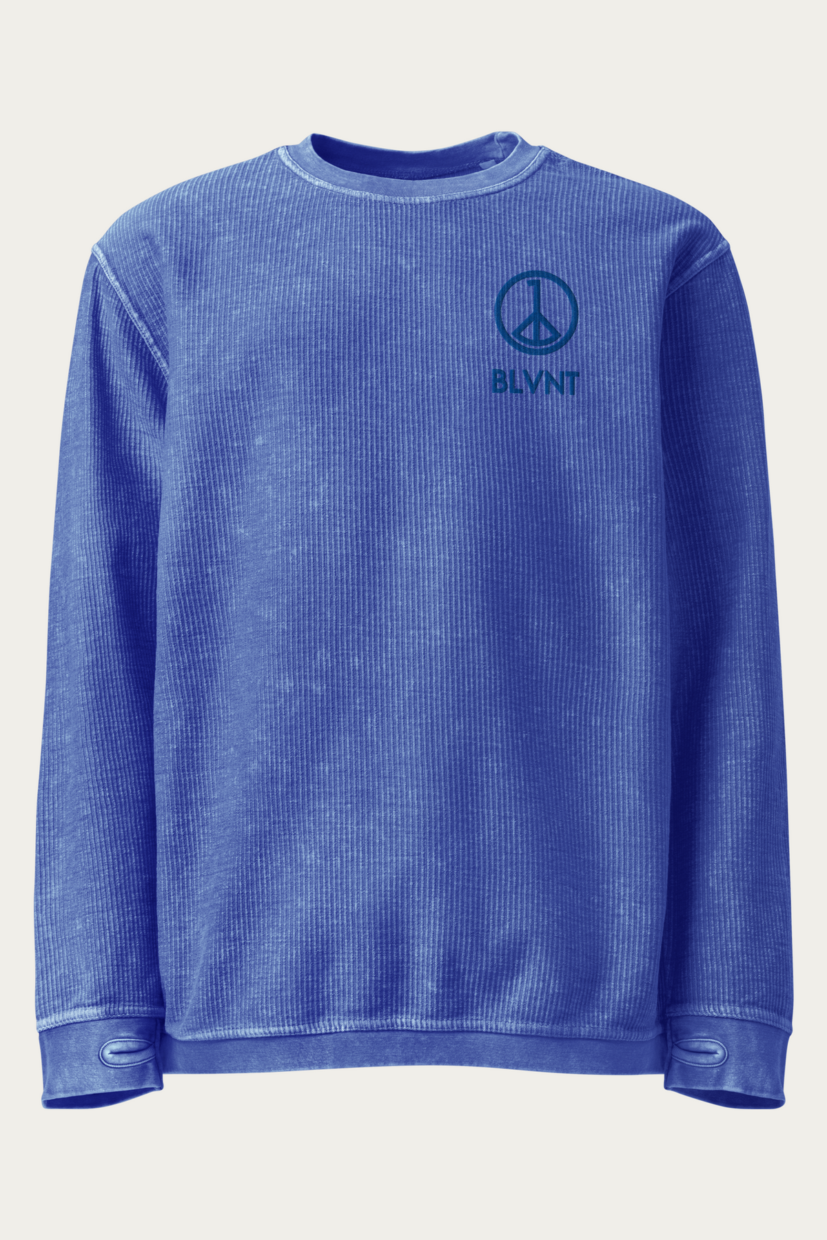 BLVNT Cord Sweatshirt, Royal Blue, front