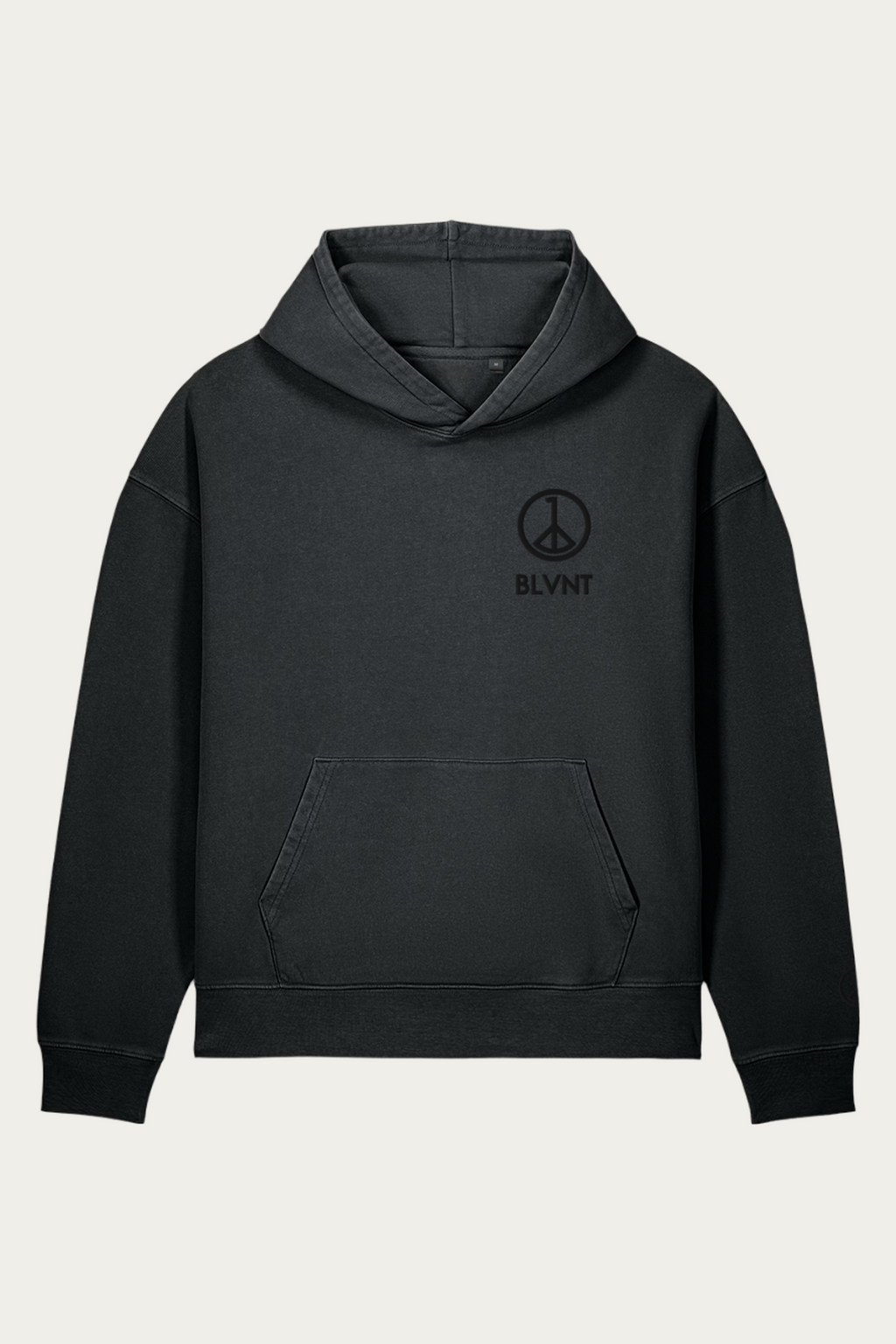 BLVNT Garment-Dyed Hoodie, Black Rock, front