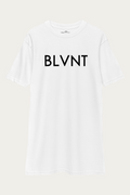 BLVNT Graphic Tee, White by Andre Blunt, shown on a Cloud White ground