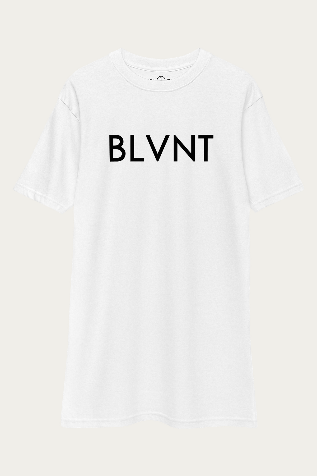 BLVNT Graphic Tee, White by Andre Blunt, shown on a Cloud White ground