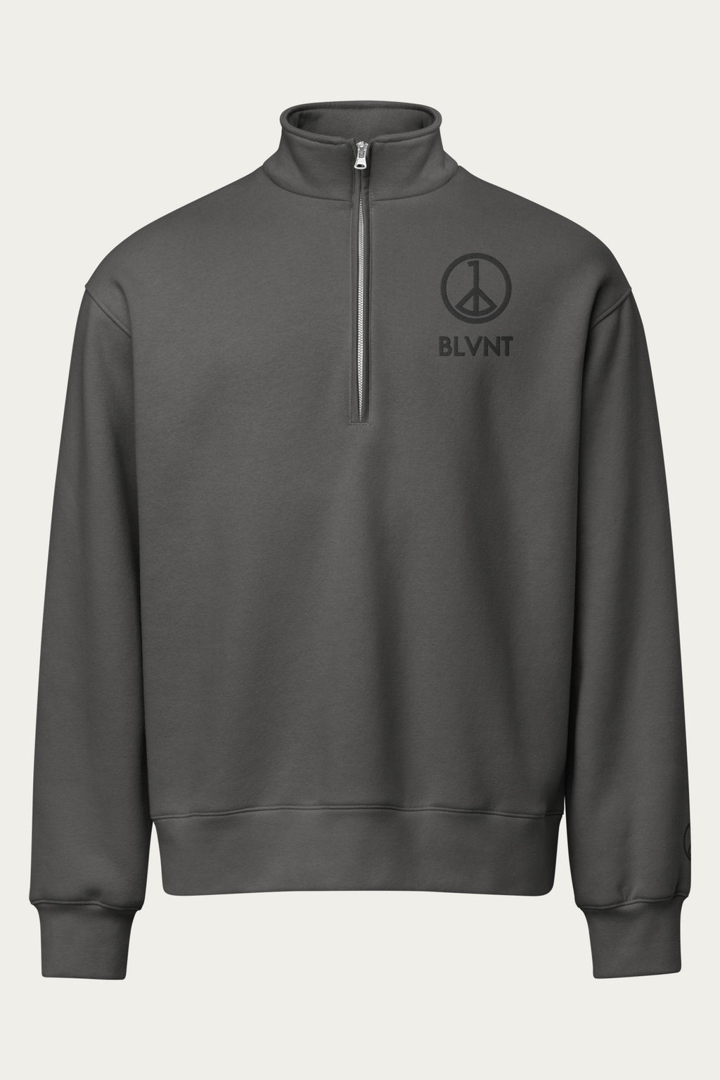 BLVNT Half-Zip Pullover, Asphalt, front