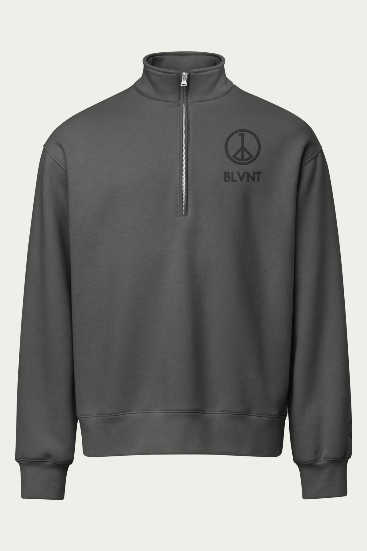 BLVNT Half-Zip Pullover, Asphalt, front