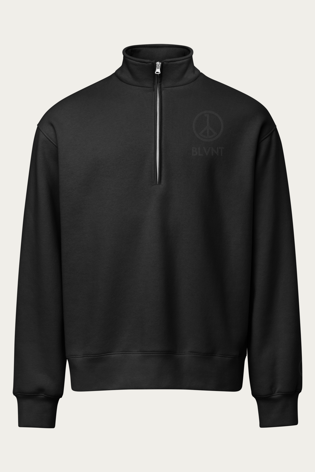 BLVNT Half-Zip Pullover, Black, front