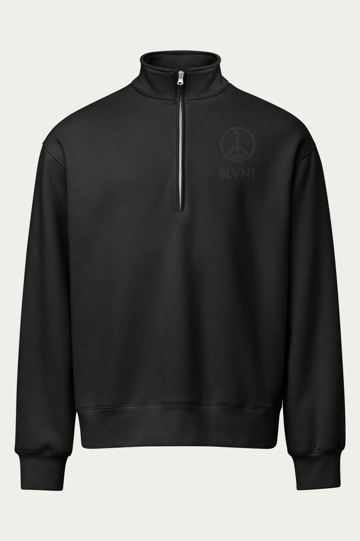 BLVNT Half-Zip Pullover, Black, front