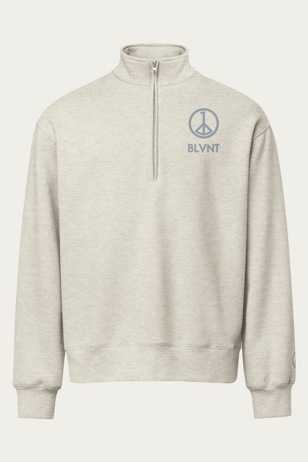 BLVNT Half-Zip Pullover, Vintage Heather Grey, front