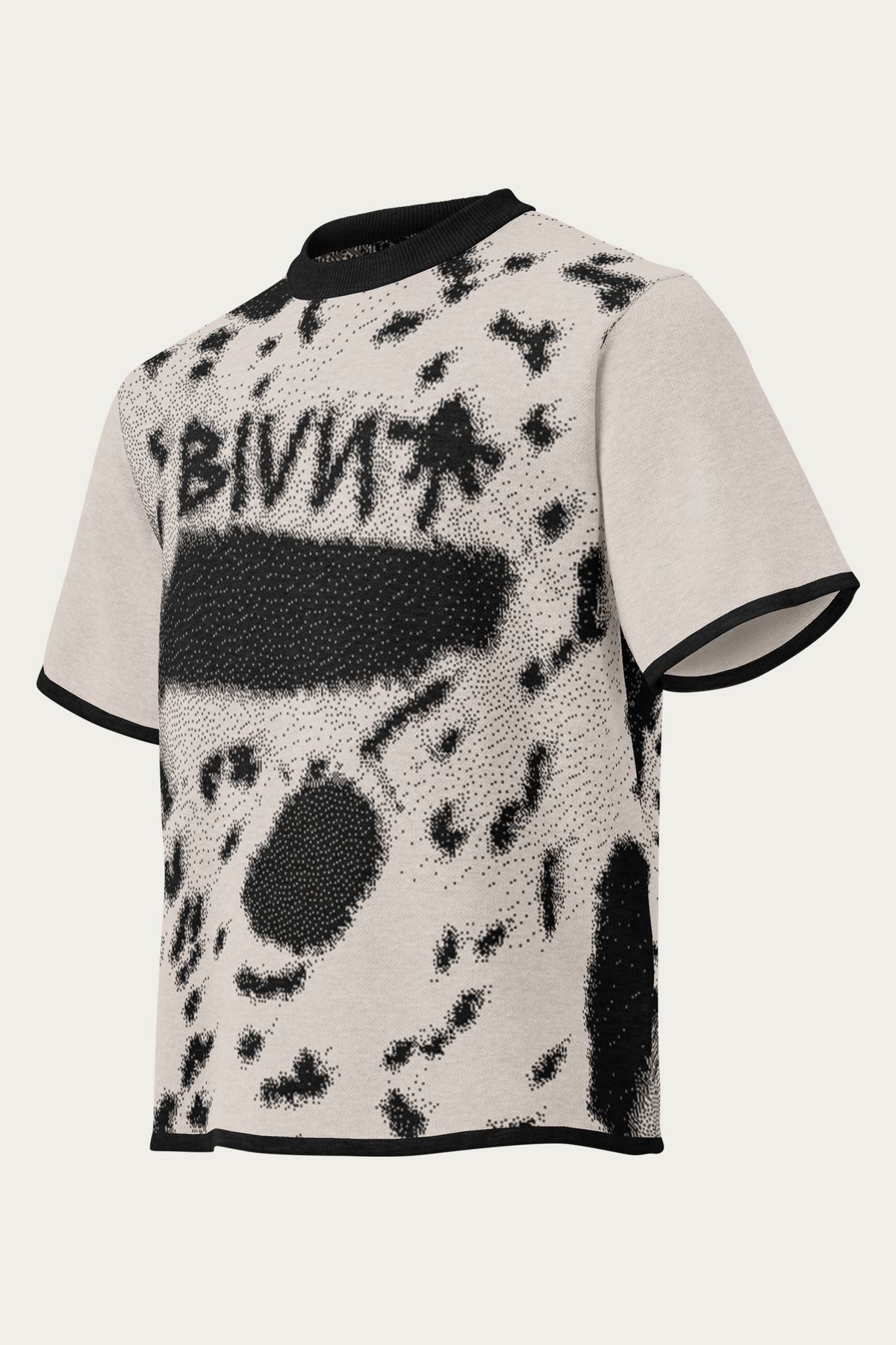BLVNT Knitted Tee, Black Sand, front