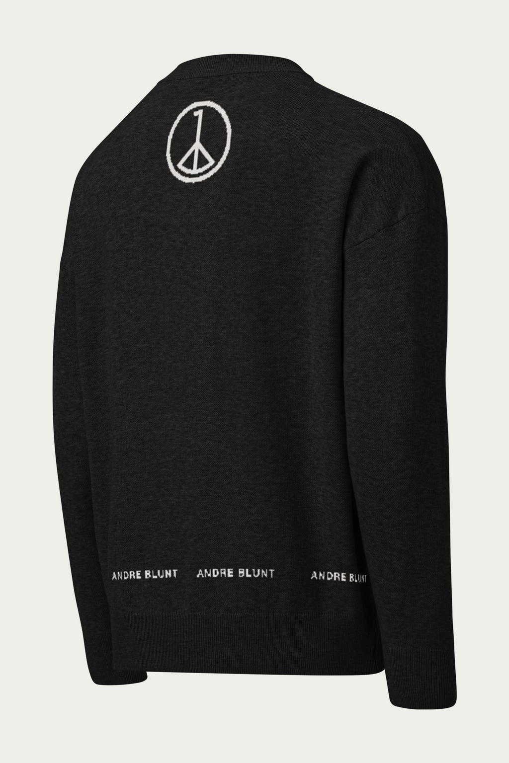 BLVNT Relaxed Knitted Sweater, Black, back