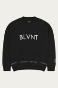 BLVNT Relaxed Knitted Sweater, Black, front
