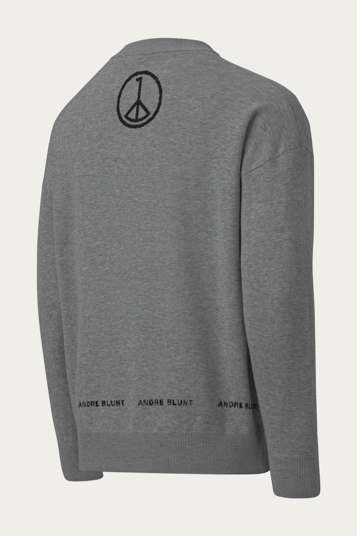 BLVNT Relaxed Knitted Sweater, Grey, back