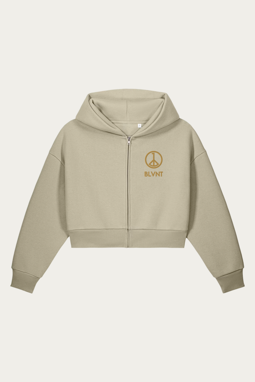 BLVNT Sculpted Zip-Up Hoodie, Stone, front