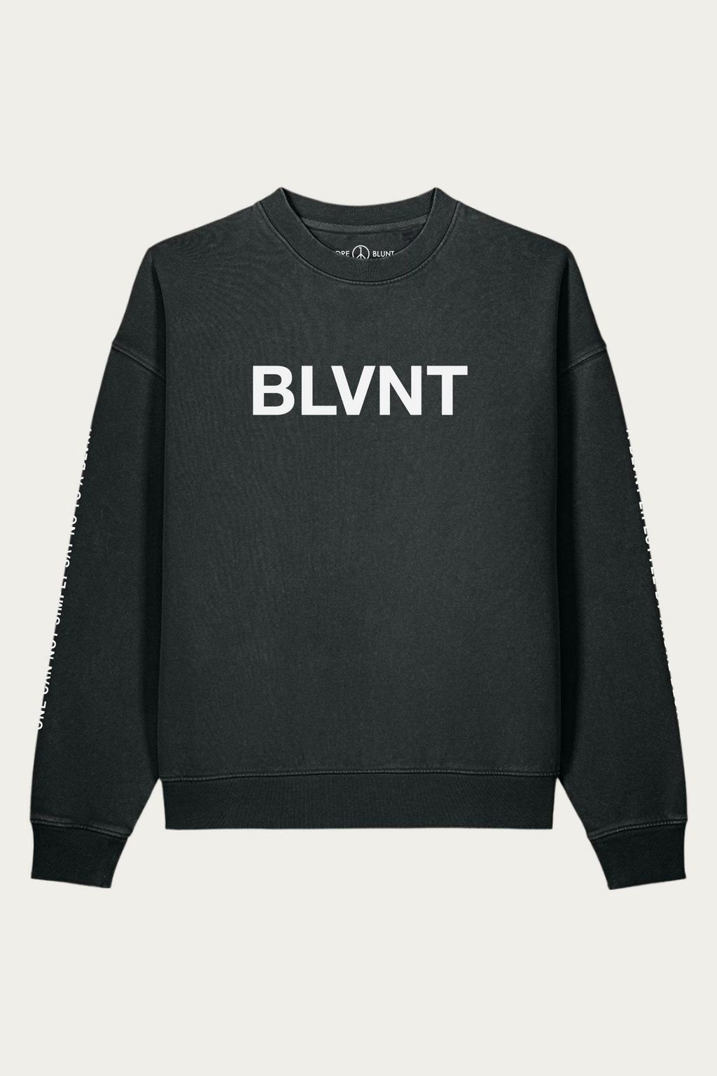 BLVNT Vintage Crewneck, Black Rock, front