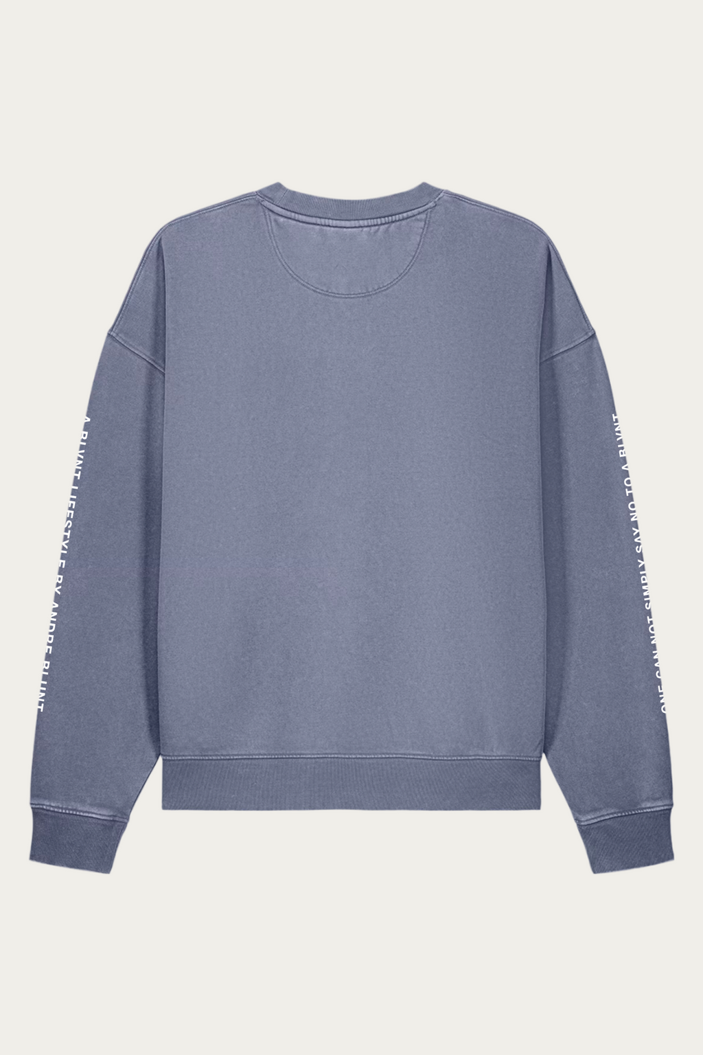 BLVNT Vintage Crewneck, Blue Grey, back