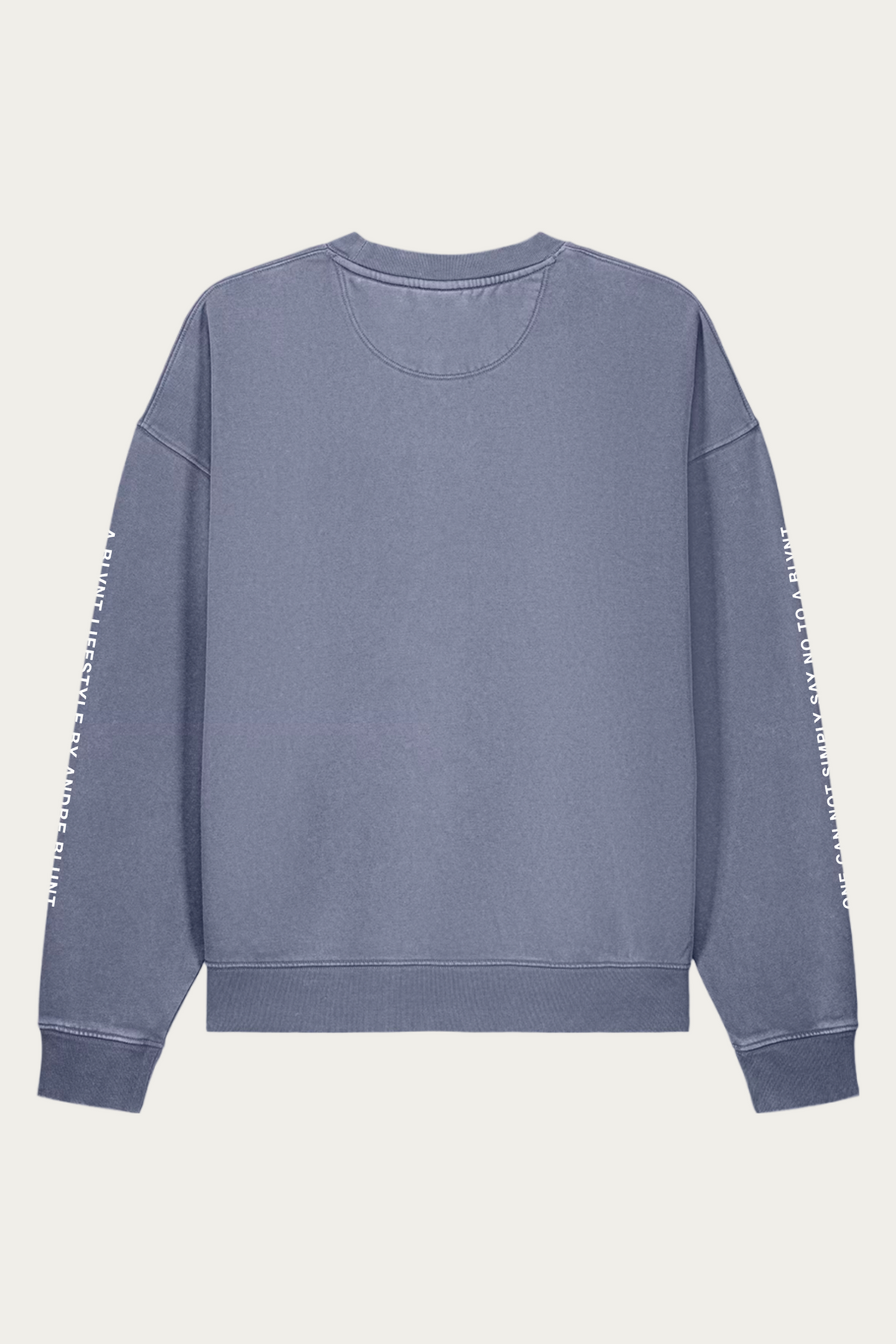 BLVNT Vintage Crewneck, Blue Grey, back