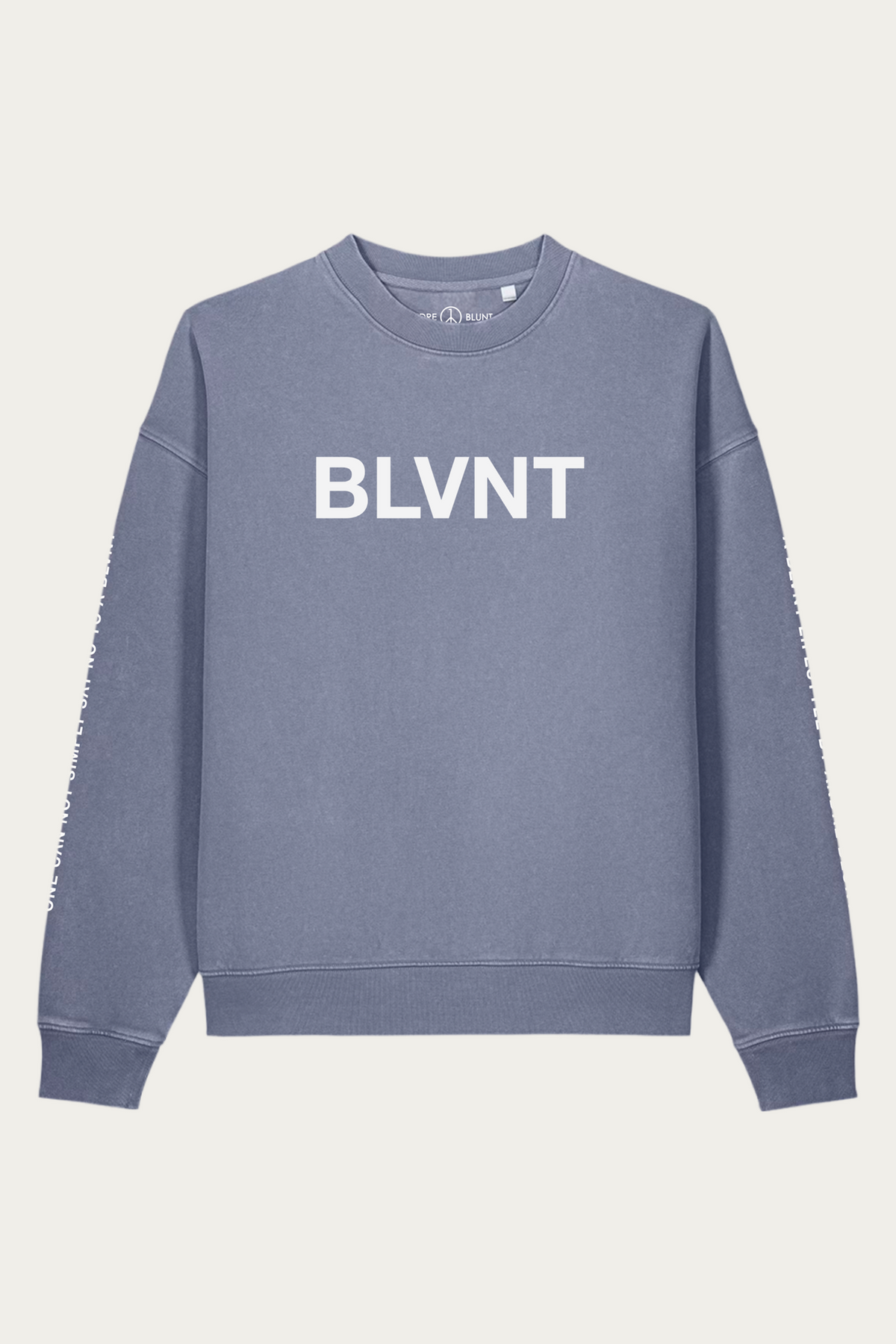 BLVNT Vintage Crewneck, Blue Grey, front