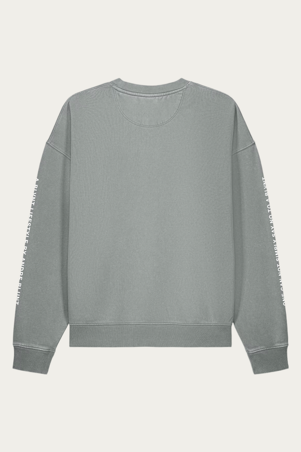 BLVNT Vintage Crewneck, Misty Grey, back