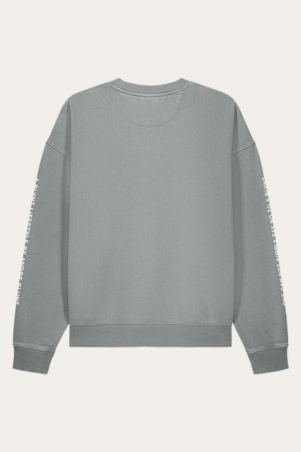 BLVNT Vintage Crewneck, Misty Grey, back