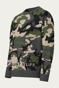 BLVNTxLIFE Relaxed Knitted Sweater, Camo, front