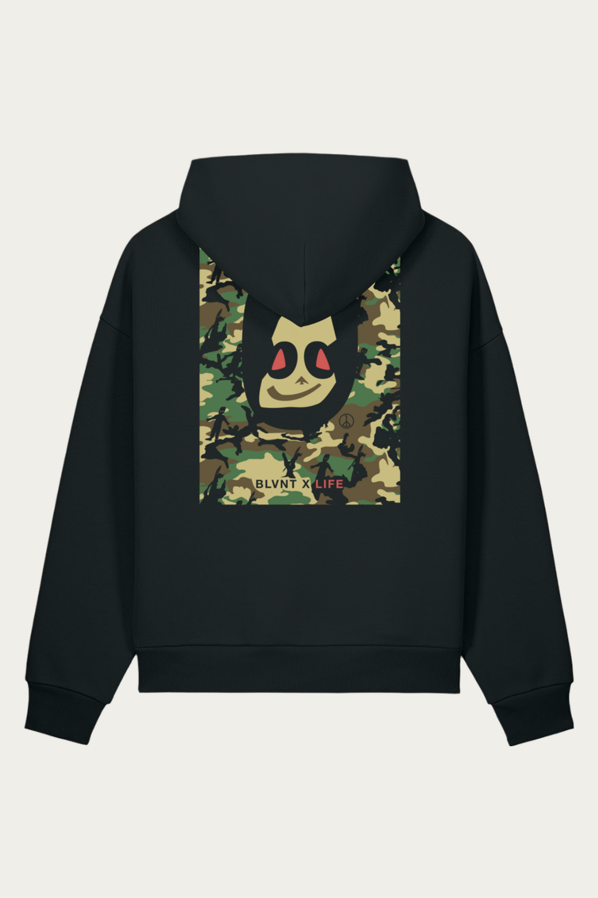 BLVNTxLIFE Sculpted Hoodie, Black, back