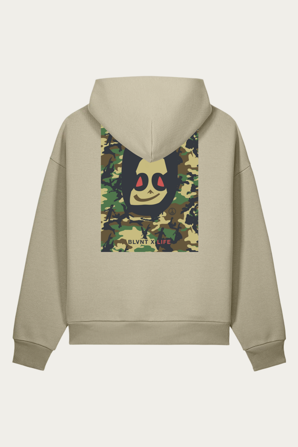 BLVNTxLIFE Sculpted Hoodie, Stone, back