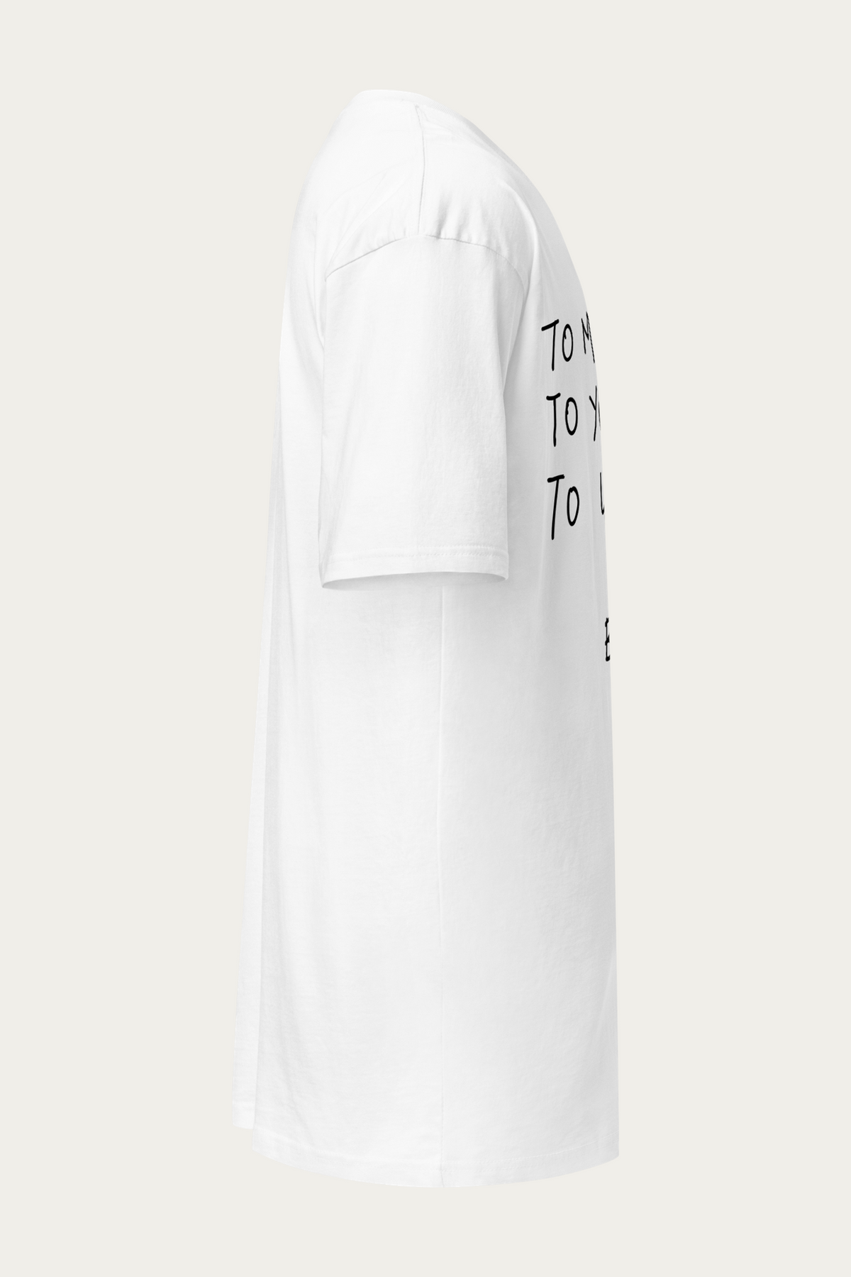 BLVNTxLIFE tee by Andre Blunt, right, on a Cloud White ground