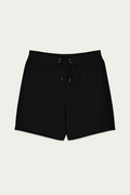 Board Shorts, Black by Andre Blunt, front, on a Cloud White ground