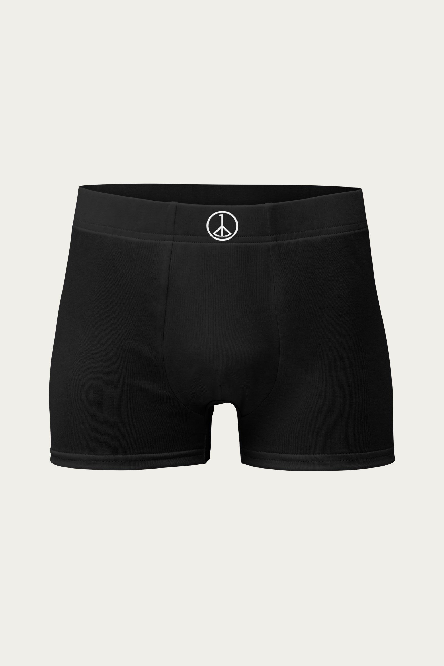 Boxer Briefs, Black by Andre Blunt, shown on a Cloud White ground