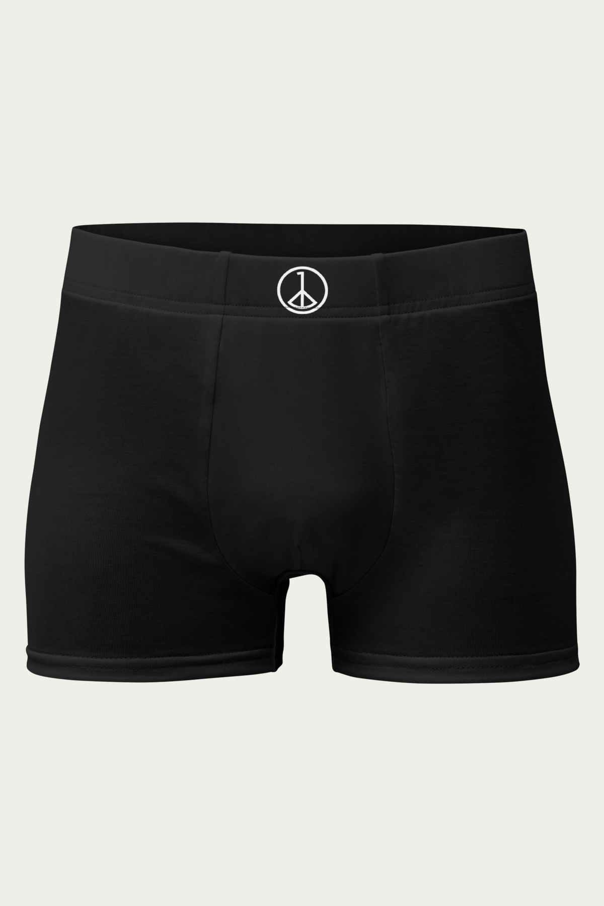 Boxer Briefs, Black by Andre Blunt, shown on a Cloud White ground