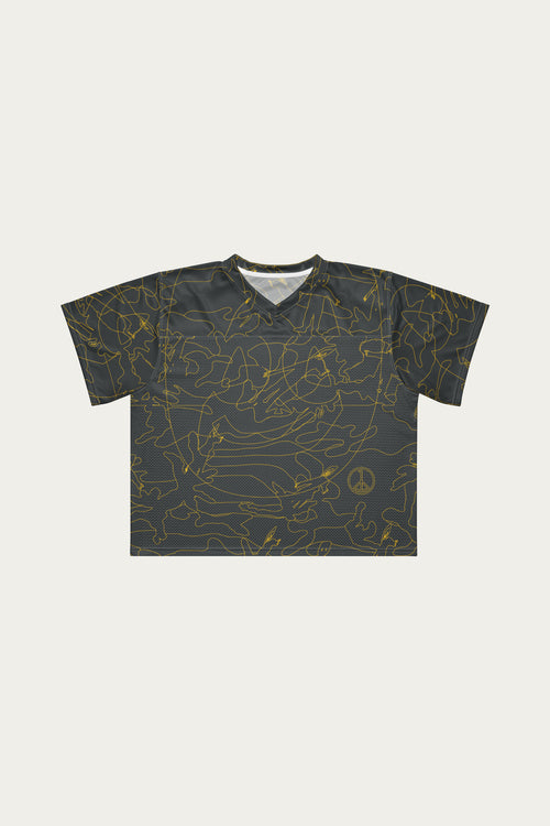 Andre Blunt boxy football jersey, all-over print, front