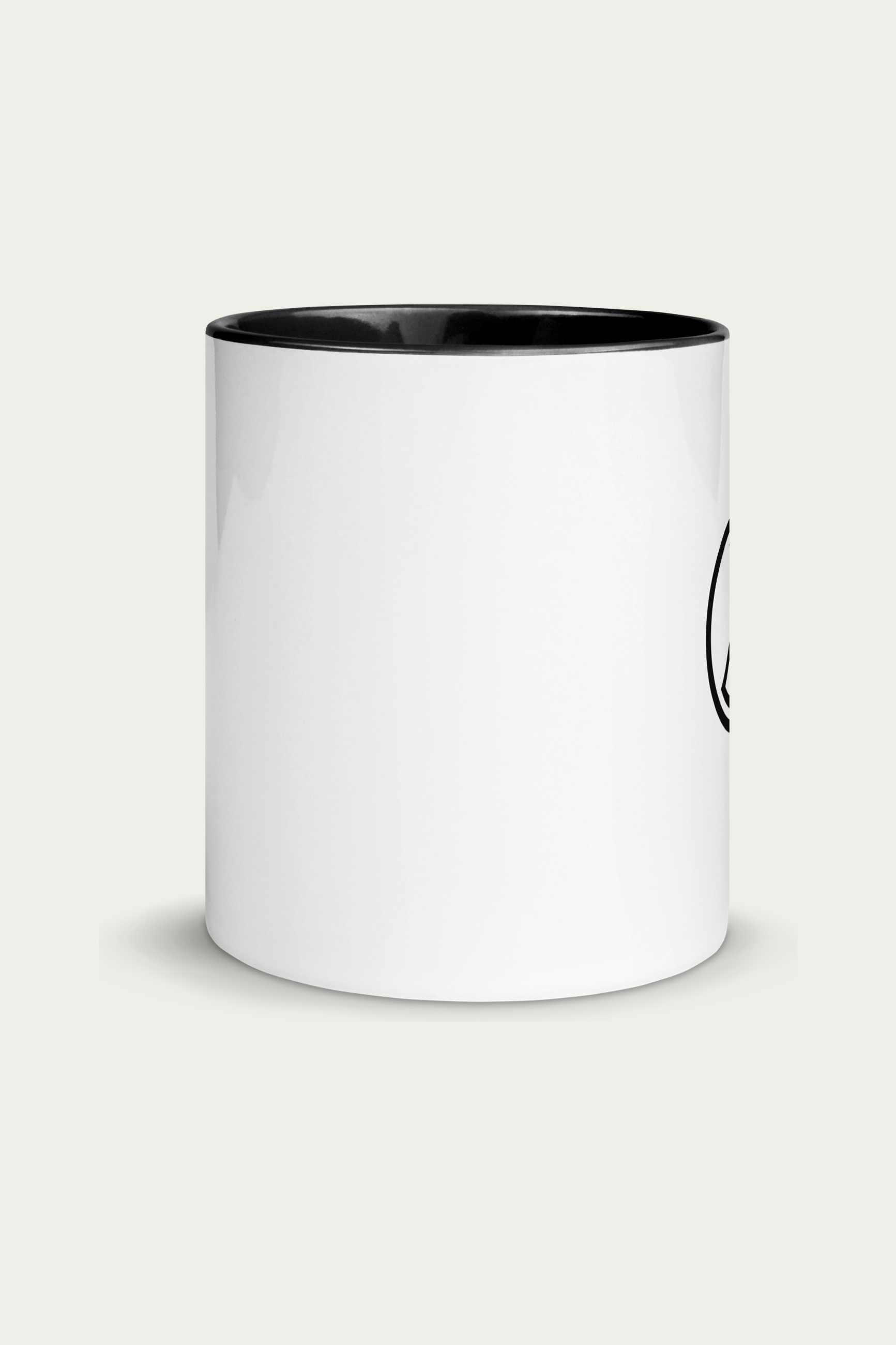 Ceramic Mug, Black by Andre Blunt, shown on a Cloud White ground
