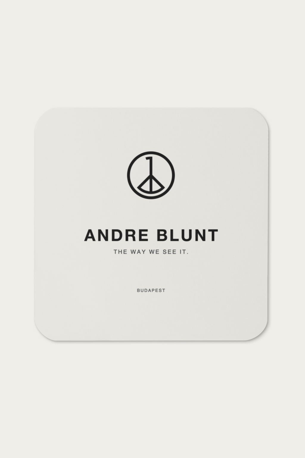 Cork Coaster, Bone by Andre Blunt, shown on a Cloud White ground