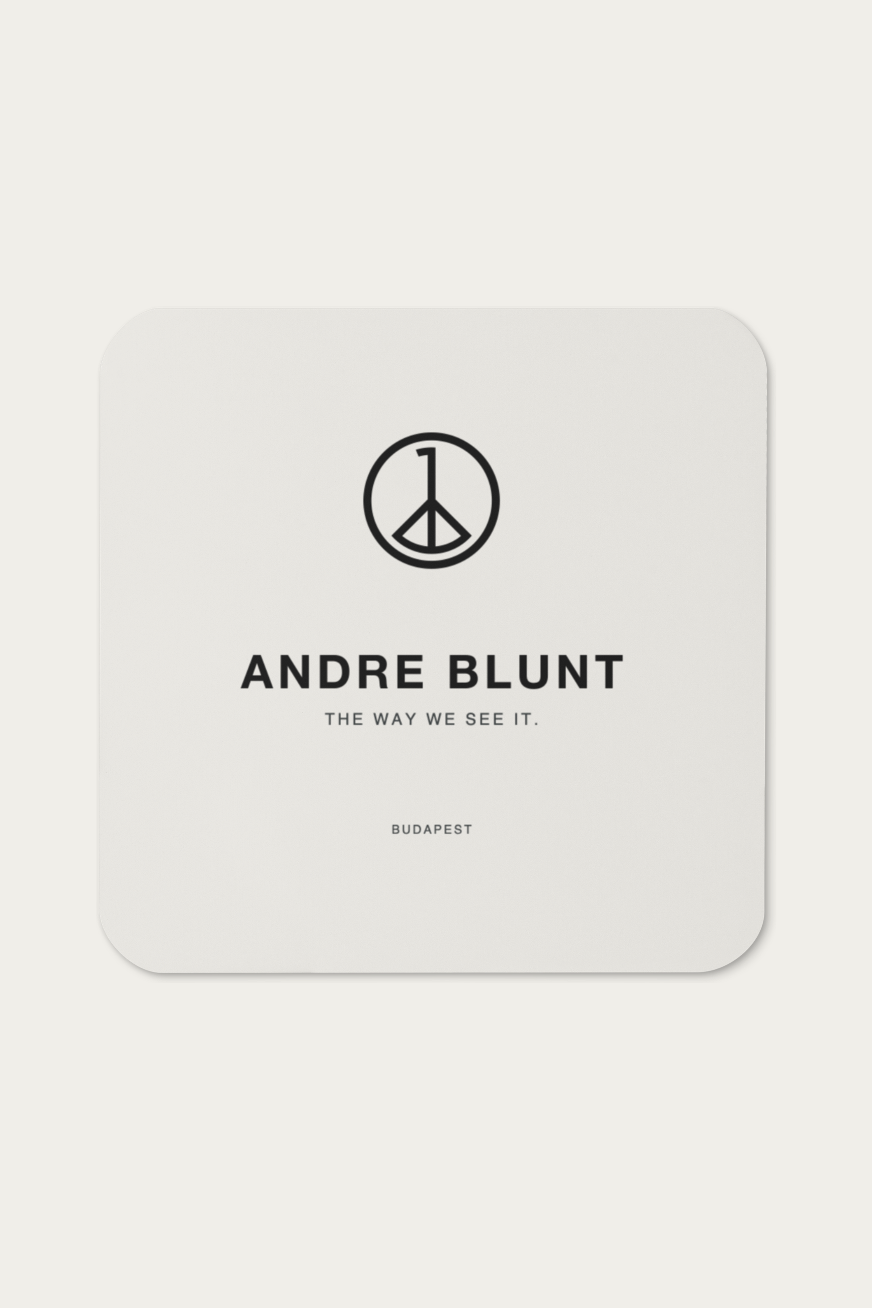 Cork Coaster, Natural by Andre Blunt, shown on a Cloud White ground