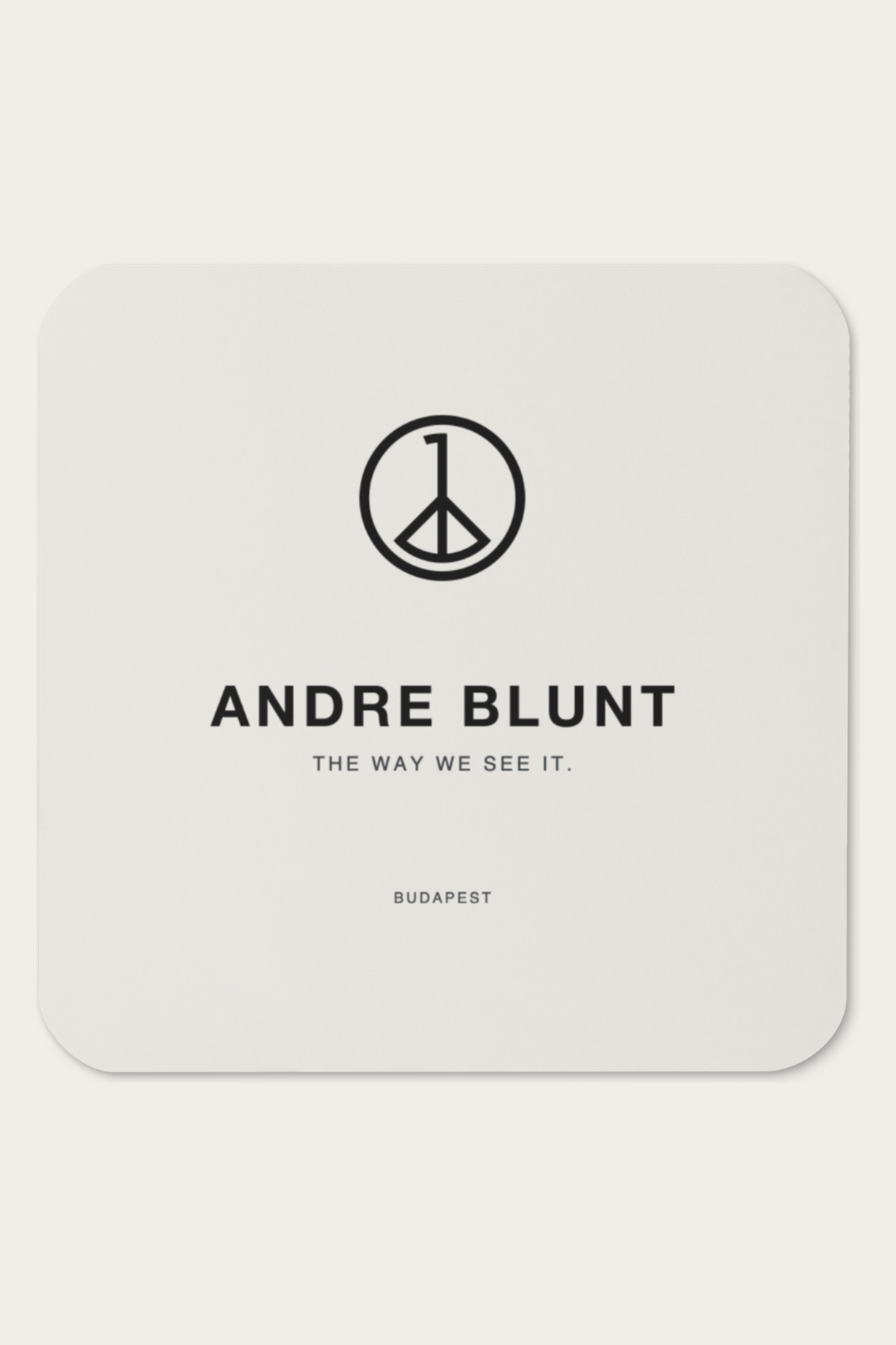 Cork Coaster, Natural by Andre Blunt, shown on a Cloud White ground