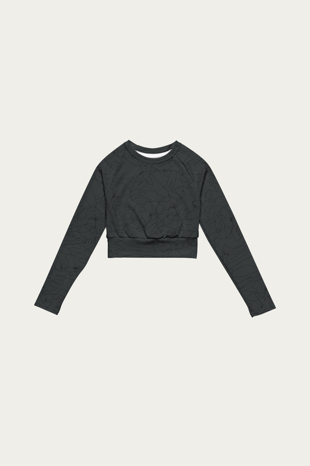Andre Blunt line art cropped long-sleeve top, front