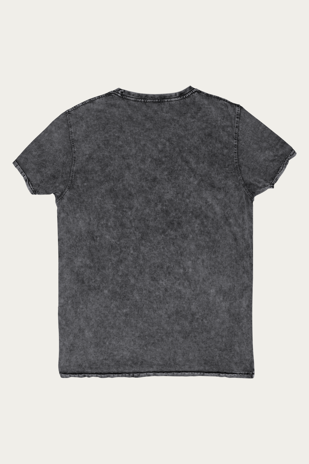 Denim Tee, Black by Andre Blunt, back, on a Cloud White ground
