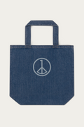 Denim Tote Bag by Andre Blunt, shown on a Cloud White ground