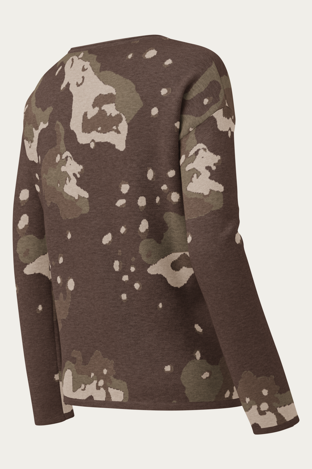 Desert Straight-Hem Knitted Sweater, Sand, back