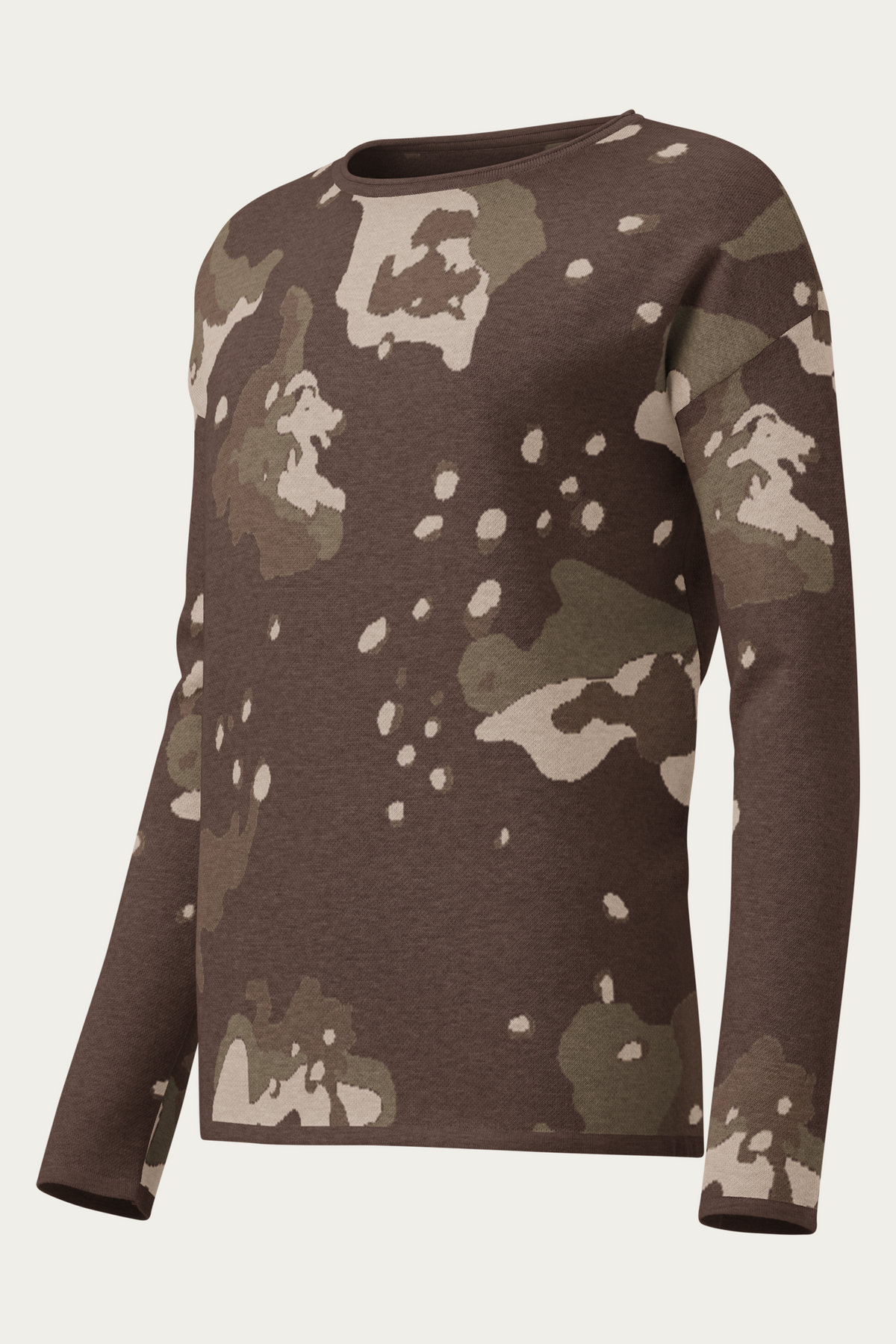 Desert Straight-Hem Knitted Sweater, Sand, front