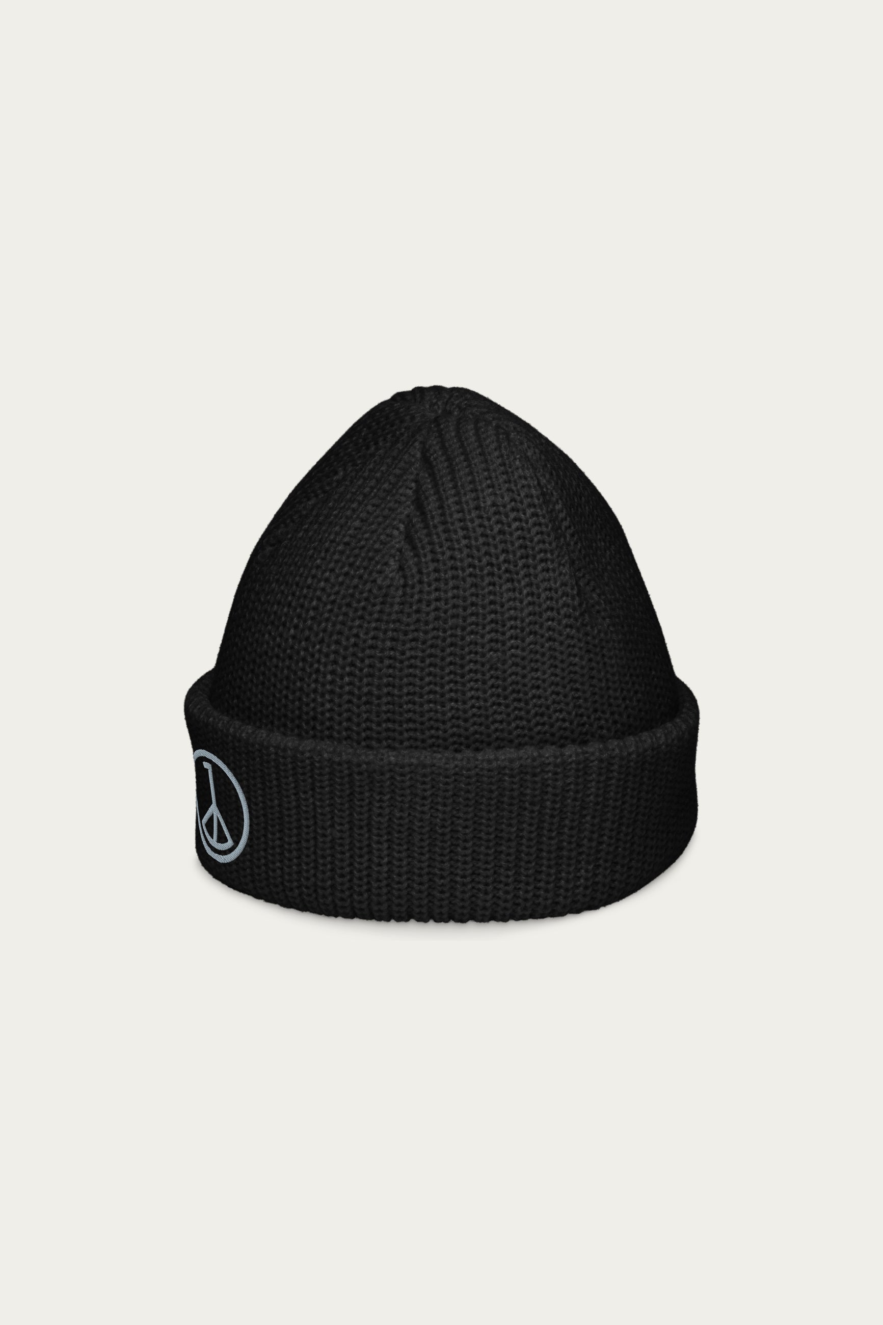 Andre Blunt fisherman beanie in black, side
