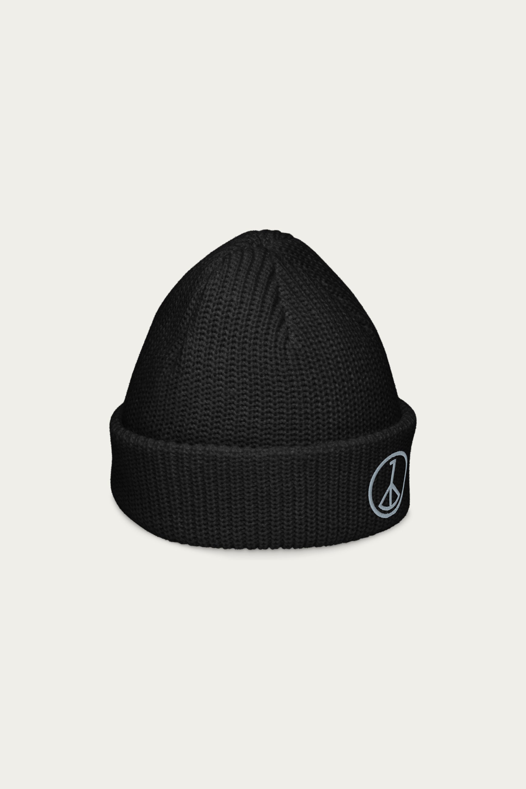 Andre Blunt fisherman beanie in black, opposite side