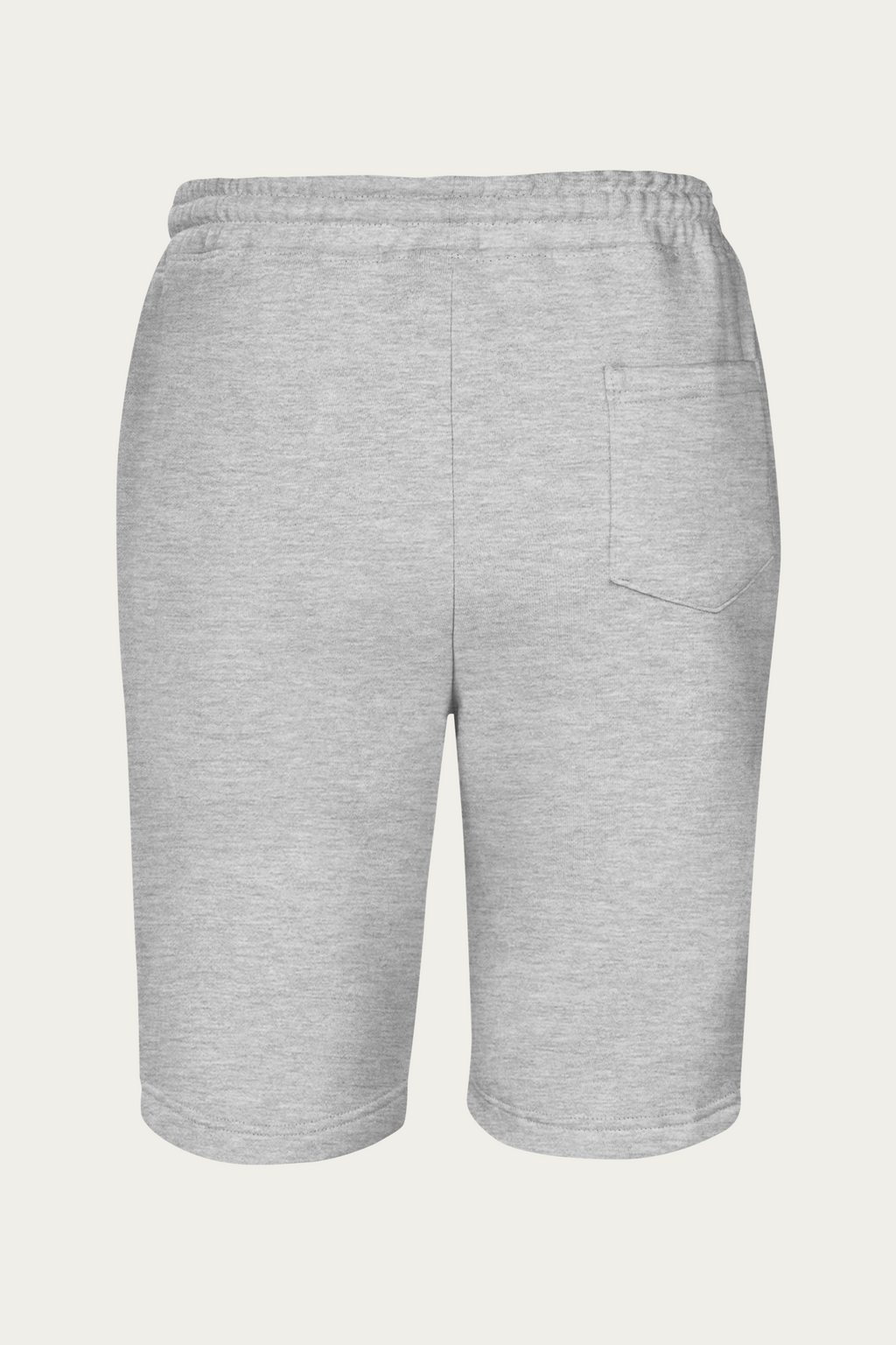 Fleece Shorts, Grey by Andre Blunt, from the back, on a Cloud White ground