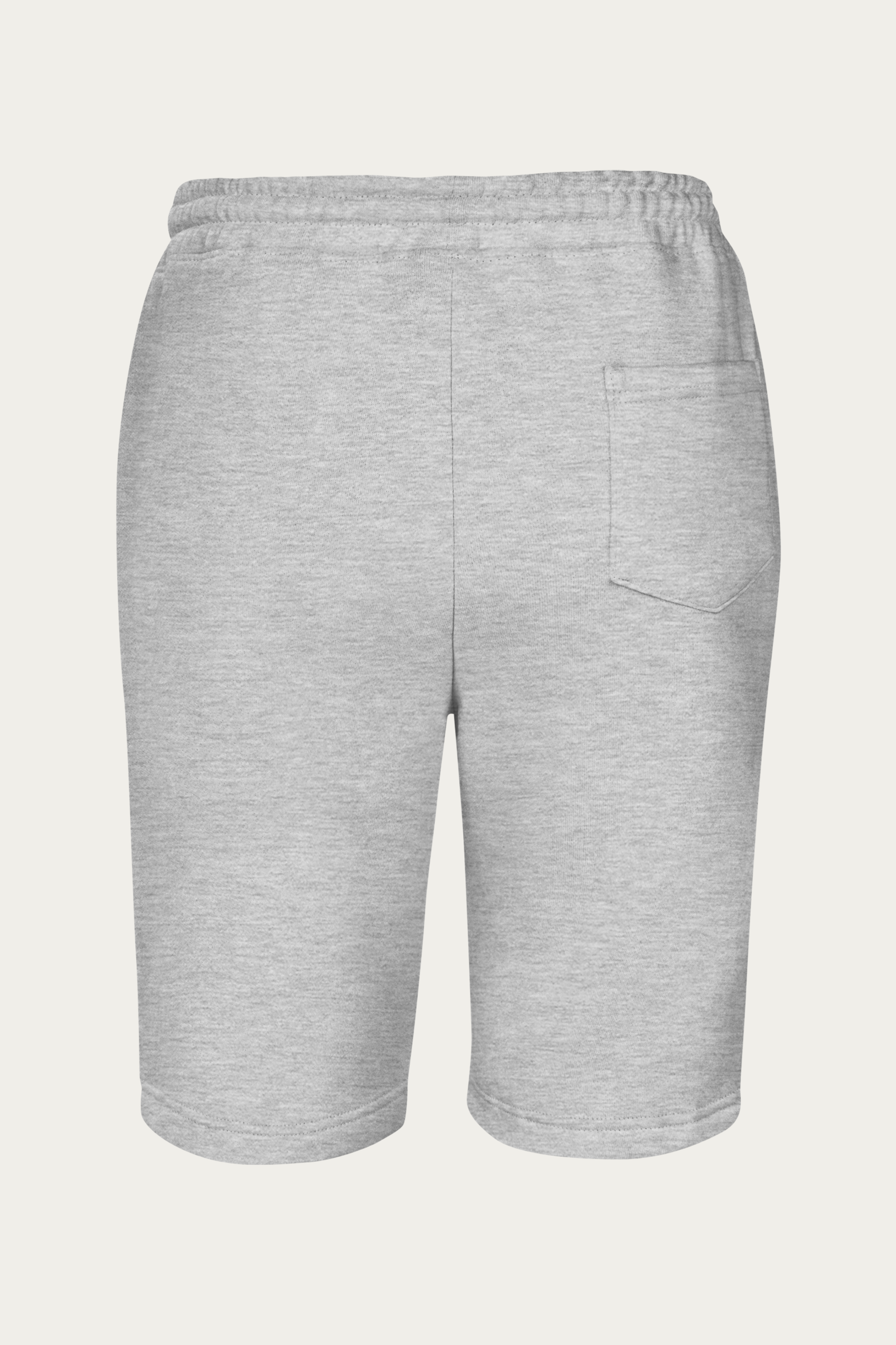Fleece Shorts, Grey by Andre Blunt, from the back, on a Cloud White ground