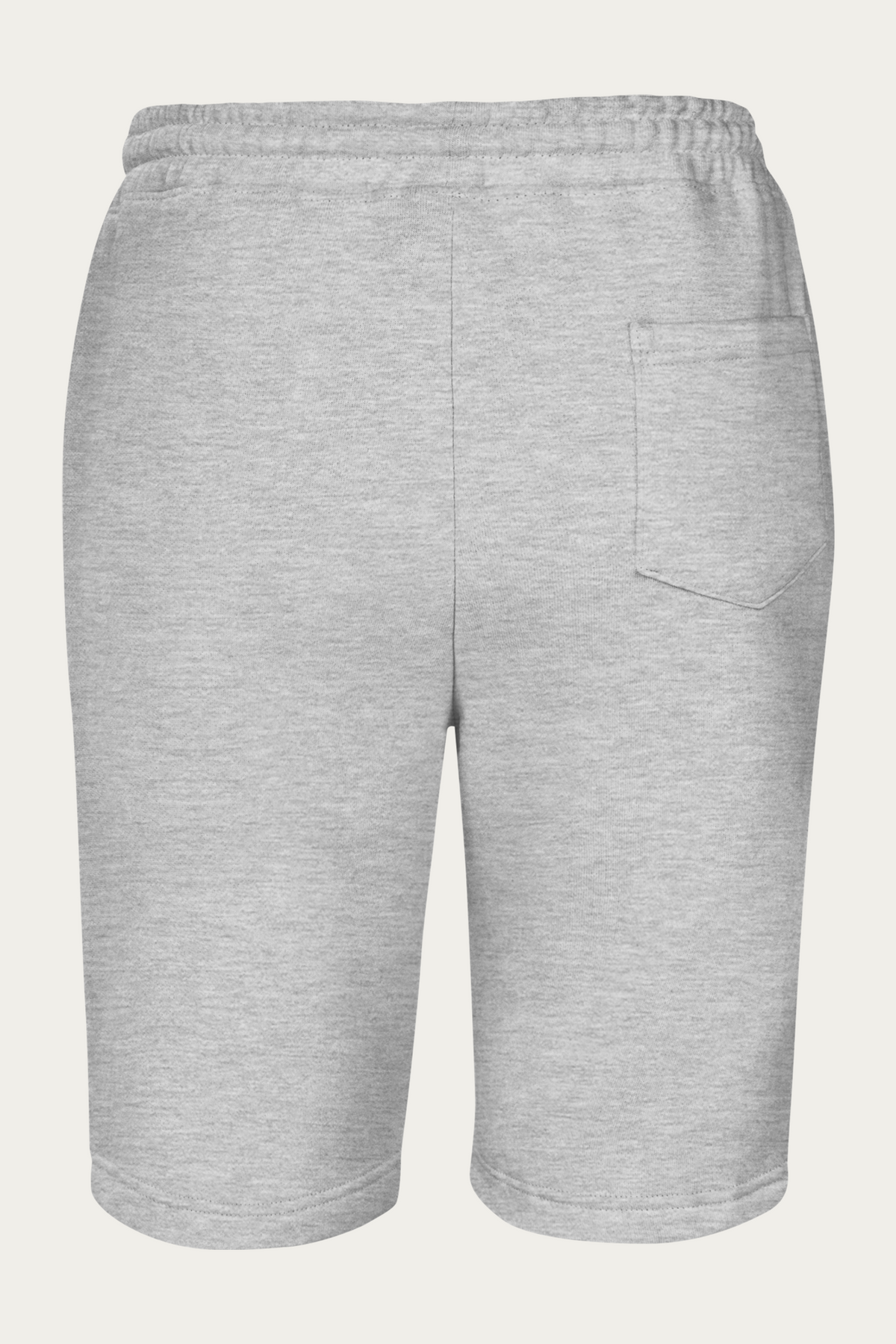 Fleece Shorts, Grey by Andre Blunt, from the back, on a Cloud White ground