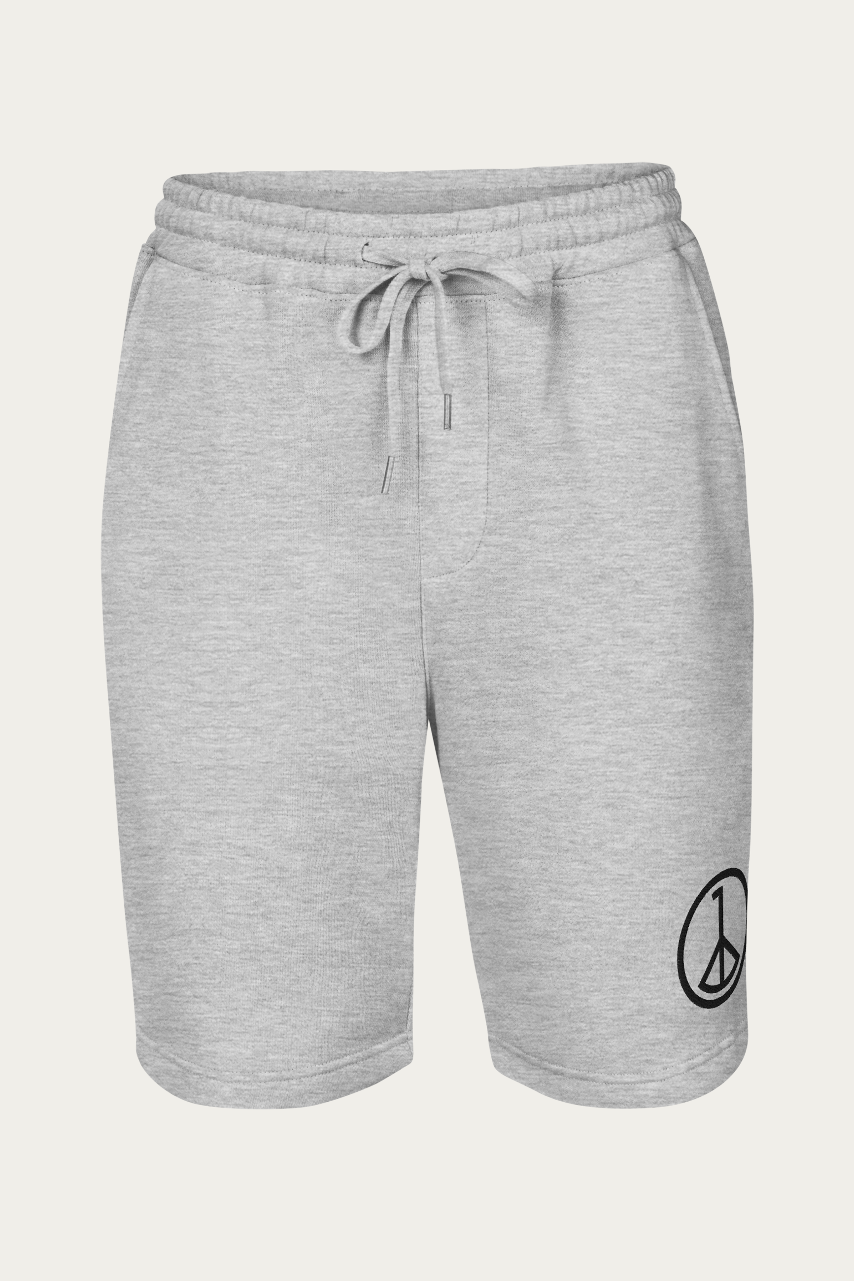 Fleece Shorts, Grey by Andre Blunt, shown on a Cloud White ground